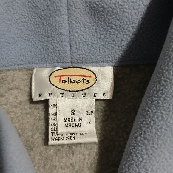 Talbots Petites Woman's S Periwinkle Lightweight Polar Fleece 3-Botton Jacket - Picture 2 of 16